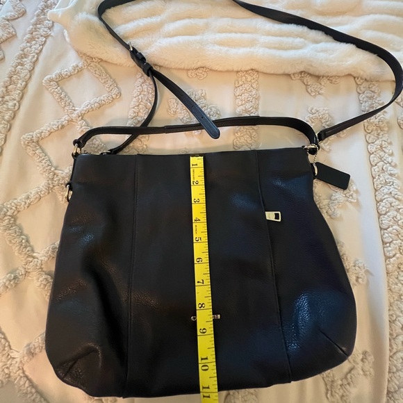 Coach Deep Navy Leather Crossbody Bag with Gold Accents - Picture 10 of 13